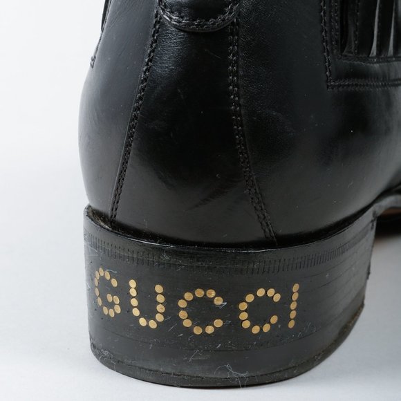 SOLD Gucci G Brogue Leather Ankle Boots - Picture 7 of 12